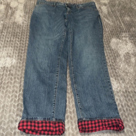 Eddie Bauer Boyfriend Fit Flannel Lined Jeans. Size 10. - Picture 8 of 11